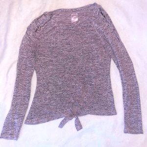 No Boundaries long sleeve recycled polyester pink and black sweater